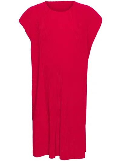 Issey Miyake Red Rectangle Tank Top In 26-cherry Red
