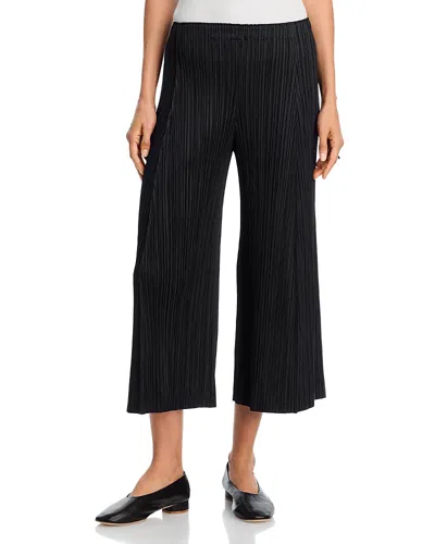 Issey Miyake Plisse Wide Leg Pants In Black