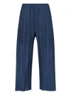 Issey Miyake Mellow Pleats Culottes In Blue