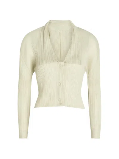 Issey Miyake Plissé-effect Button-fastening Jacket In Yellow