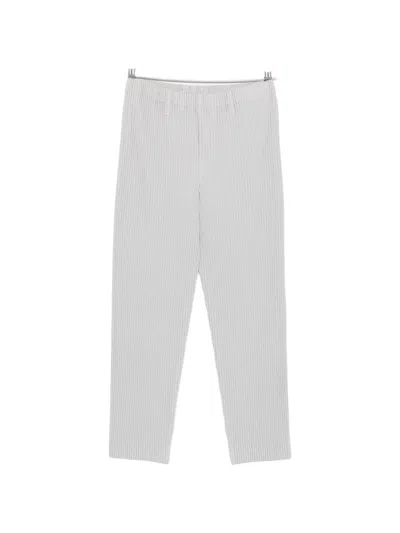 Issey Miyake Plissé-effect Cropped Trousers In Grey