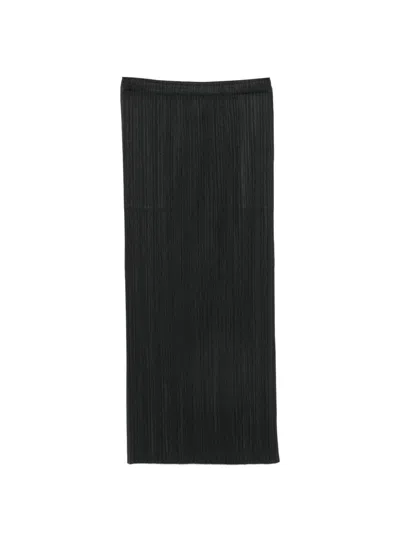 Issey Miyake Plissé-effect Midi Skirt In Black