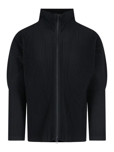Issey Miyake Plissetto Zip Sweater In Black