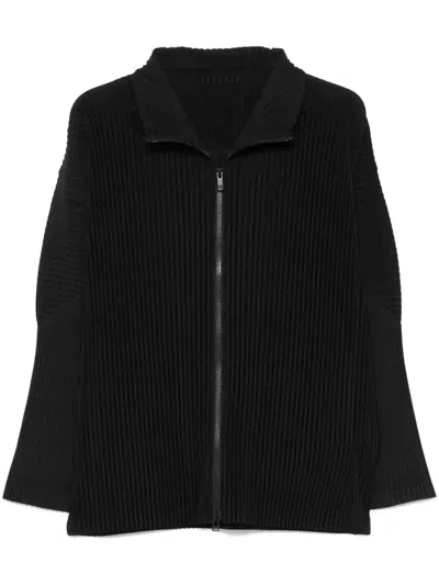 Issey Miyake Plissierte Jacke In Schwarz