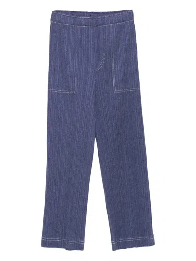 Issey Miyake Pocket-detail Trousers In Blue