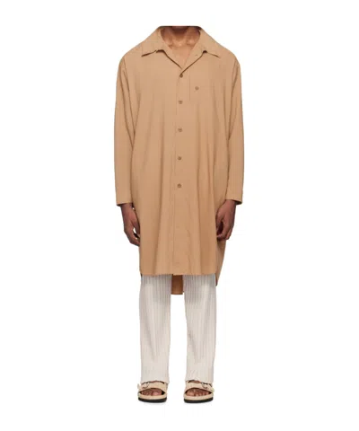 Issey Miyake Pocket Long-sleeved Shirt In Nude