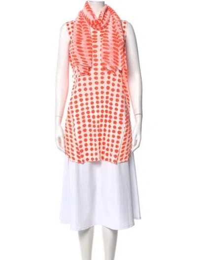 Pre-owned Issey Miyake Polka Dot Print Crew Neck Top In Orange