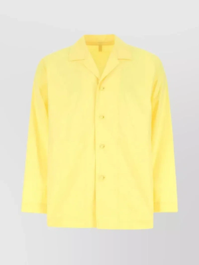 Issey Miyake Polyester Shirt With Long Sleeves And Cuff Detail In Yellow