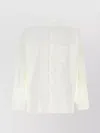 Issey Miyake Poplin Shirt With Chest Pocket And Mandarin Collar In White