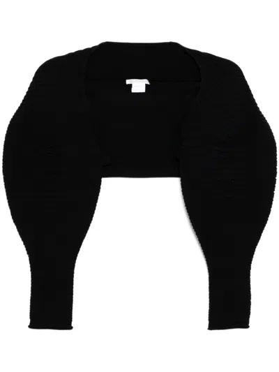 Issey Miyake Powan Knit Blouses In Black