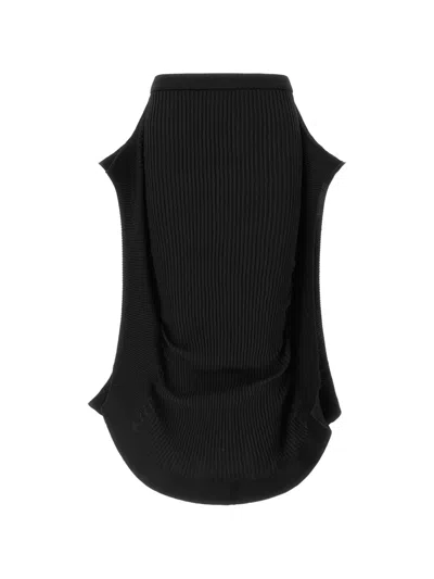 Issey Miyake Prance Ribbed-knit Maxi Skirt In Black