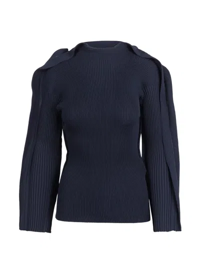 Issey Miyake Prance Ribbed-knit Ruffled Sweater In Multi