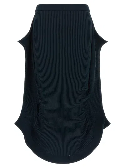 Issey Miyake Prance Ribbed-knit Midi Skirt In Blue