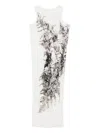 Issey Miyake Pressed Flora Midi Dress In White