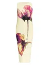 Issey Miyake Yellow Pressed Flora Pleats Maxi Dress In Nude