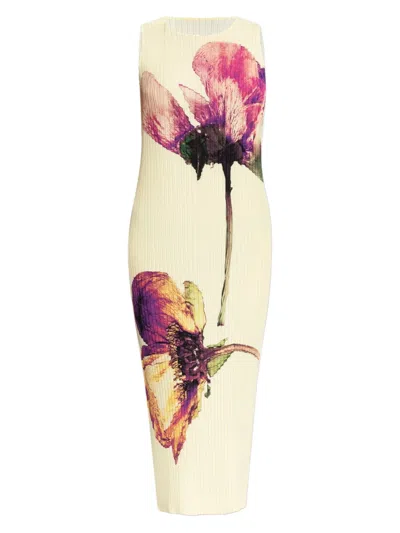 ISSEY MIYAKE PRESSED FLORA MIDI DRESS