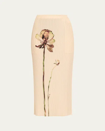 Issey Miyake Pressed Flora Pleats Pencil Skirt In Ranunculus