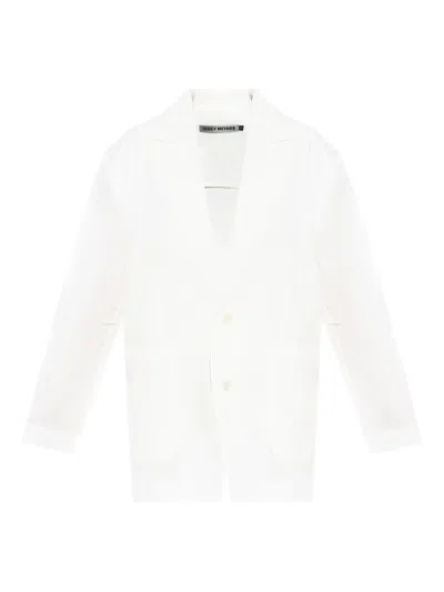 Issey Miyake Pressed Form Blazer In White