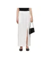 Issey Miyake White Pressed Form Midi Skirt In Washi White