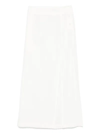 Issey Miyake Pressed Form Midirock In White