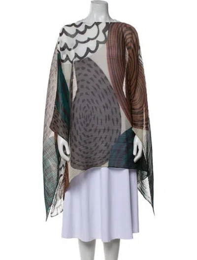 Pre-owned Issey Miyake Printed Bateau Neckline Sweater In Multi