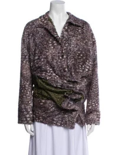 Pre-owned Issey Miyake Printed Coat In Blue