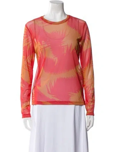 Pre-owned Issey Miyake Printed Crew Neck Sweatshirt In Red