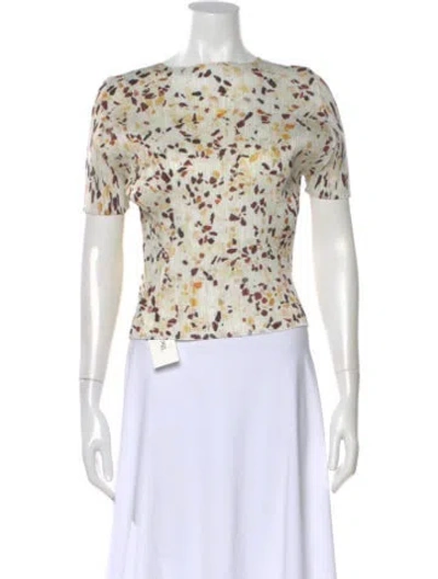 Pre-owned Issey Miyake Printed Crew Neck Top In Neutral