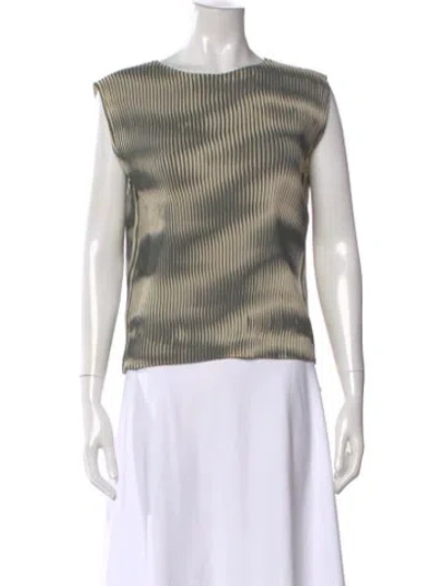 Pre-owned Issey Miyake Printed Crew Neck Top W/ Tags In Multi