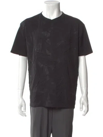 Pre-owned Issey Miyake Printed Crew Neck T-shirt In Blue