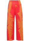 Shop Issey Miyake Printed Cropped Trousers In Brown