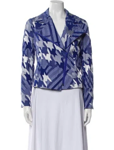 Pre-owned Issey Miyake Printed Jacket In Blue