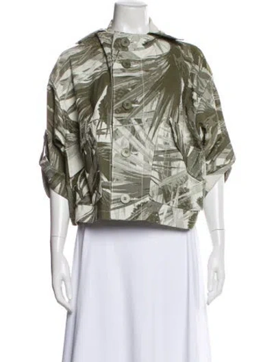 Pre-owned Issey Miyake Printed Jacket In Green