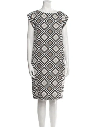 Pre-owned Issey Miyake Printed Knee-length Dress W/ Tags In Neutral