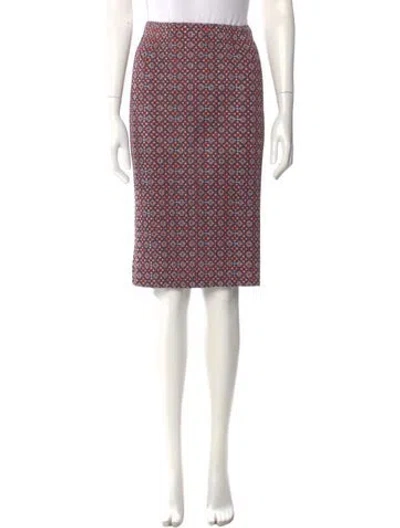 Pre-owned Issey Miyake Printed Knee-length Skirt In Red