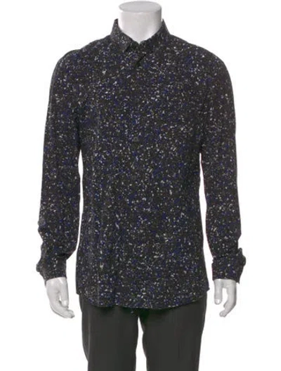 Pre-owned Issey Miyake Printed Long Sleeve Shirt In Black