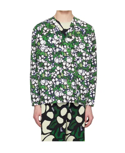 Issey Miyake Printed Long-sleeved Shirt In Multicolor