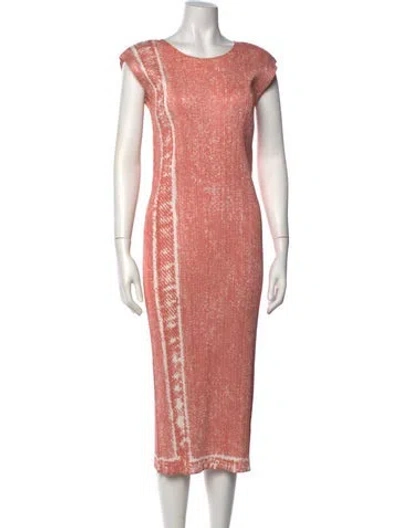 Pre-owned Issey Miyake Printed Midi Length Dress In Pink
