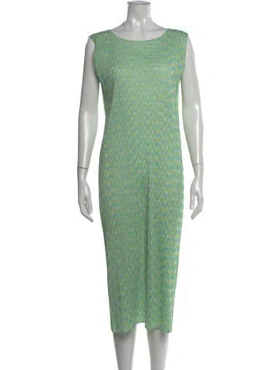 Pre-owned Issey Miyake Printed Midi Length Dress In Yellow