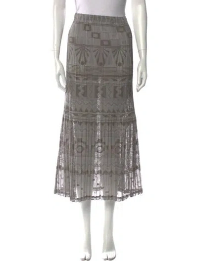 Pre-owned Issey Miyake Printed Midi Length Skirt In Gray
