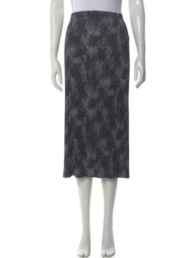 Pre-owned Issey Miyake Printed Midi Length Skirt In Gray