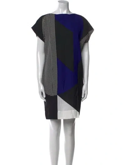 Pre-owned Issey Miyake Printed Mini Dress In Black