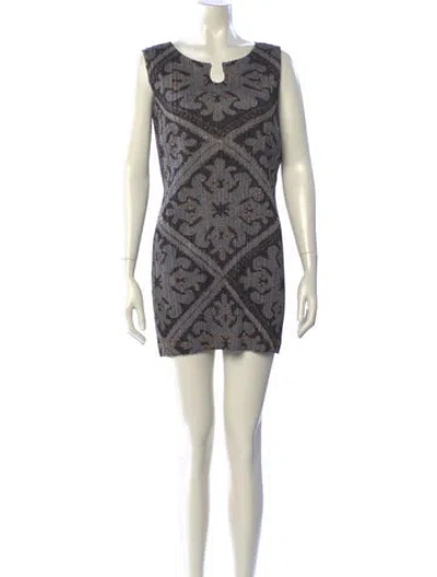 Pre-owned Issey Miyake Printed Mini Dress In Multi