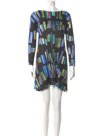 Pre-owned Issey Miyake Printed Mini Dress In Multi
