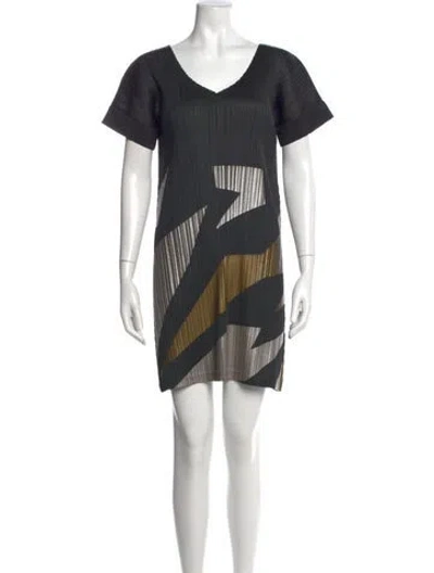 Pre-owned Issey Miyake Printed Mini Dress In Multi