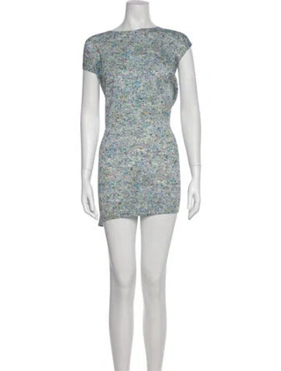 Pre-owned Issey Miyake Printed Mini Dress In Multi
