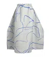 Issey Miyake Printed Pause Midi Skirt In White