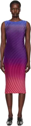 Issey Miyake Purple & Pink Nuance Pleats Midi Dress In 94 Afternoon