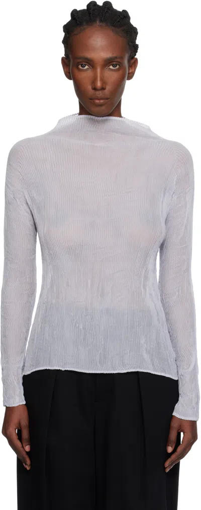 ISSEY MIYAKE PURPLE CHIFFON TWIST TOP