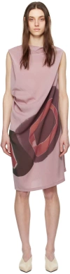Issey Miyake Purple Graphic Midi Dress In 80-light Purple